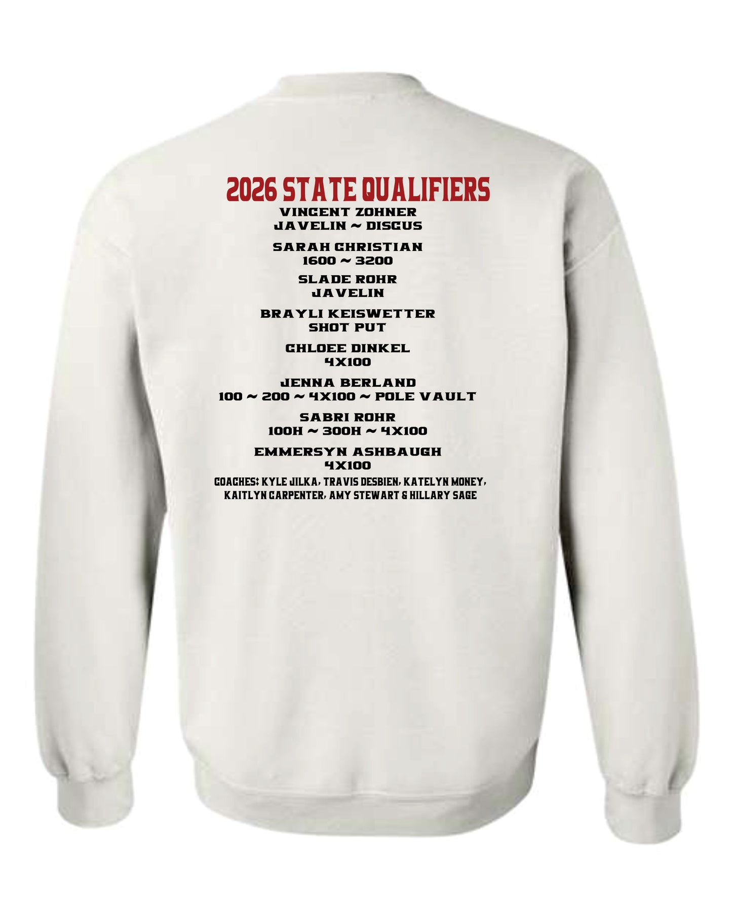 Gildan Crewneck Sweatshirt - 2026 HCHS State Track
