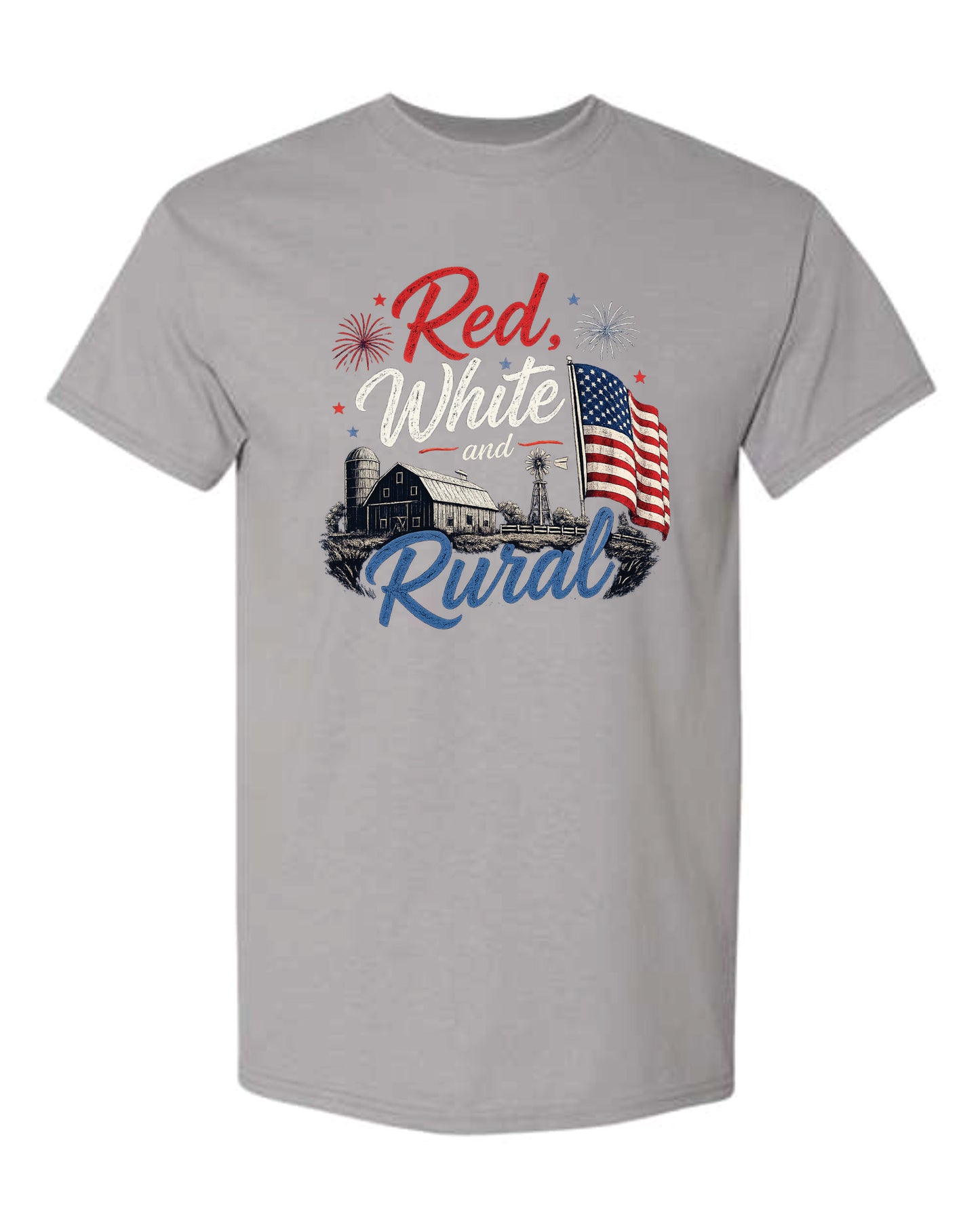 Gildan T-Shirt Red White and Rural
